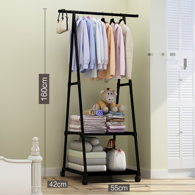 Coat Rack Triangle Coat Rack Floor Wheeled Mobile Multi-layer Storage Rack