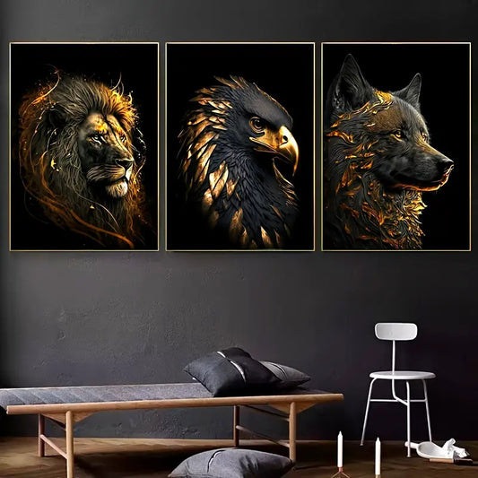 Art Poster Lion Animal Painting Core Canvas Painting Living Room Decorative Painting