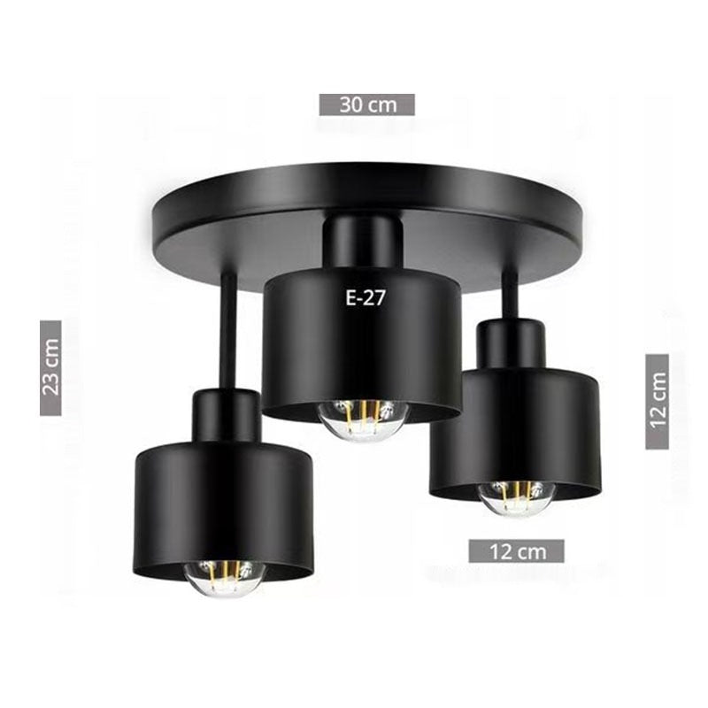Wrought Iron Ceiling Light Black Ribbon Lampshade