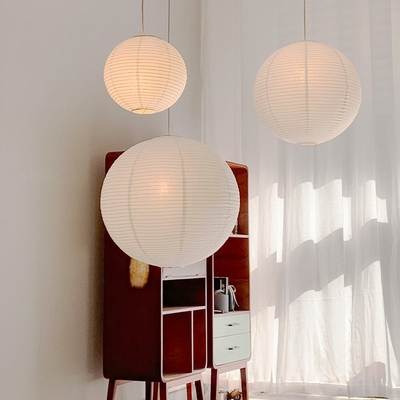 White Paper Lantern Shade In Bedroom And Living Room