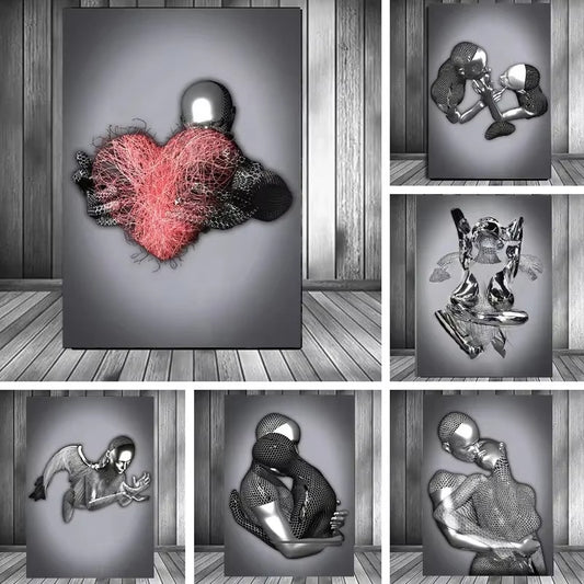 Metal  Sculpture Art Abstract Poster Canvas Painting Core