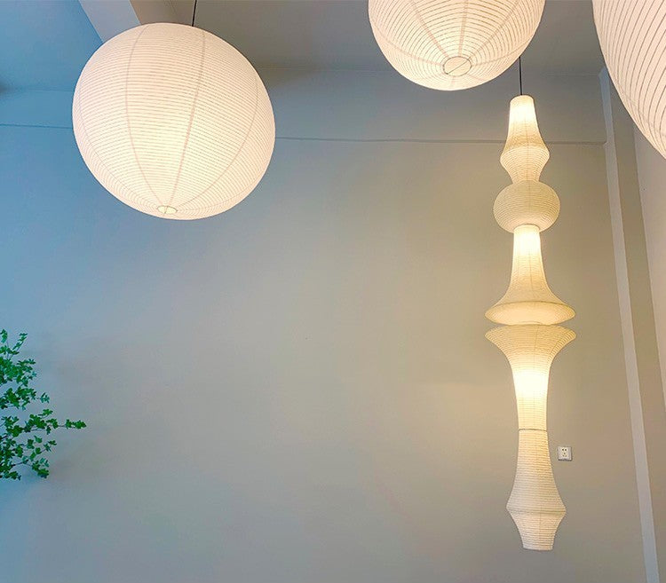 White Paper Lantern Shade In Bedroom And Living Room