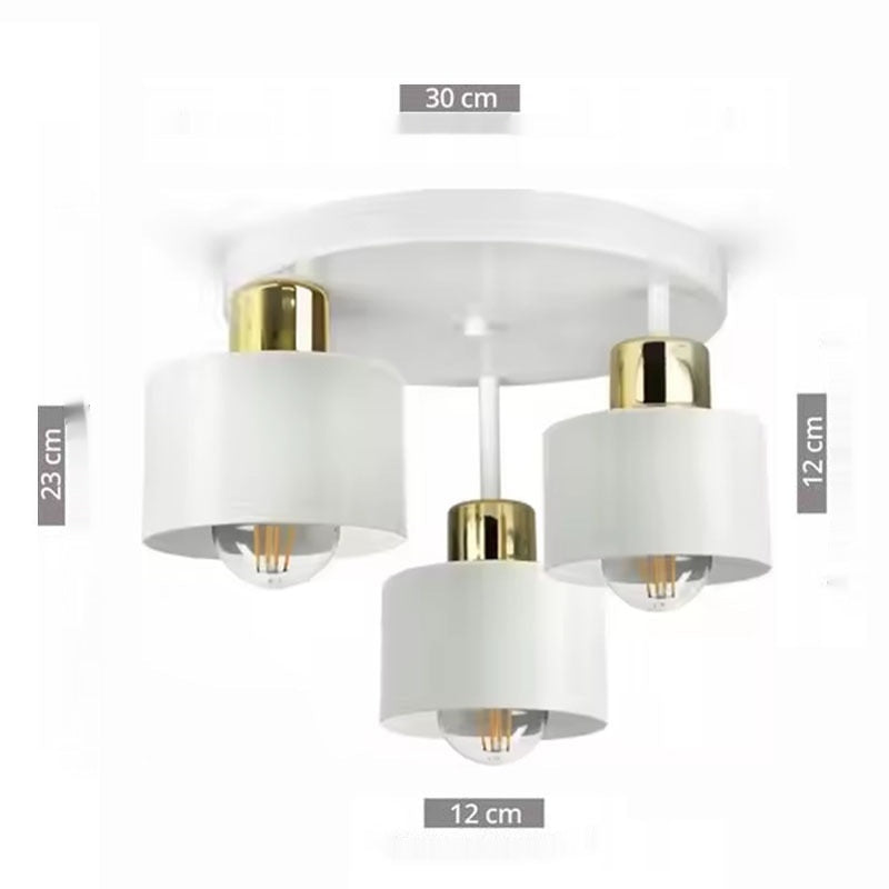 Wrought Iron Ceiling Light Black Ribbon Lampshade